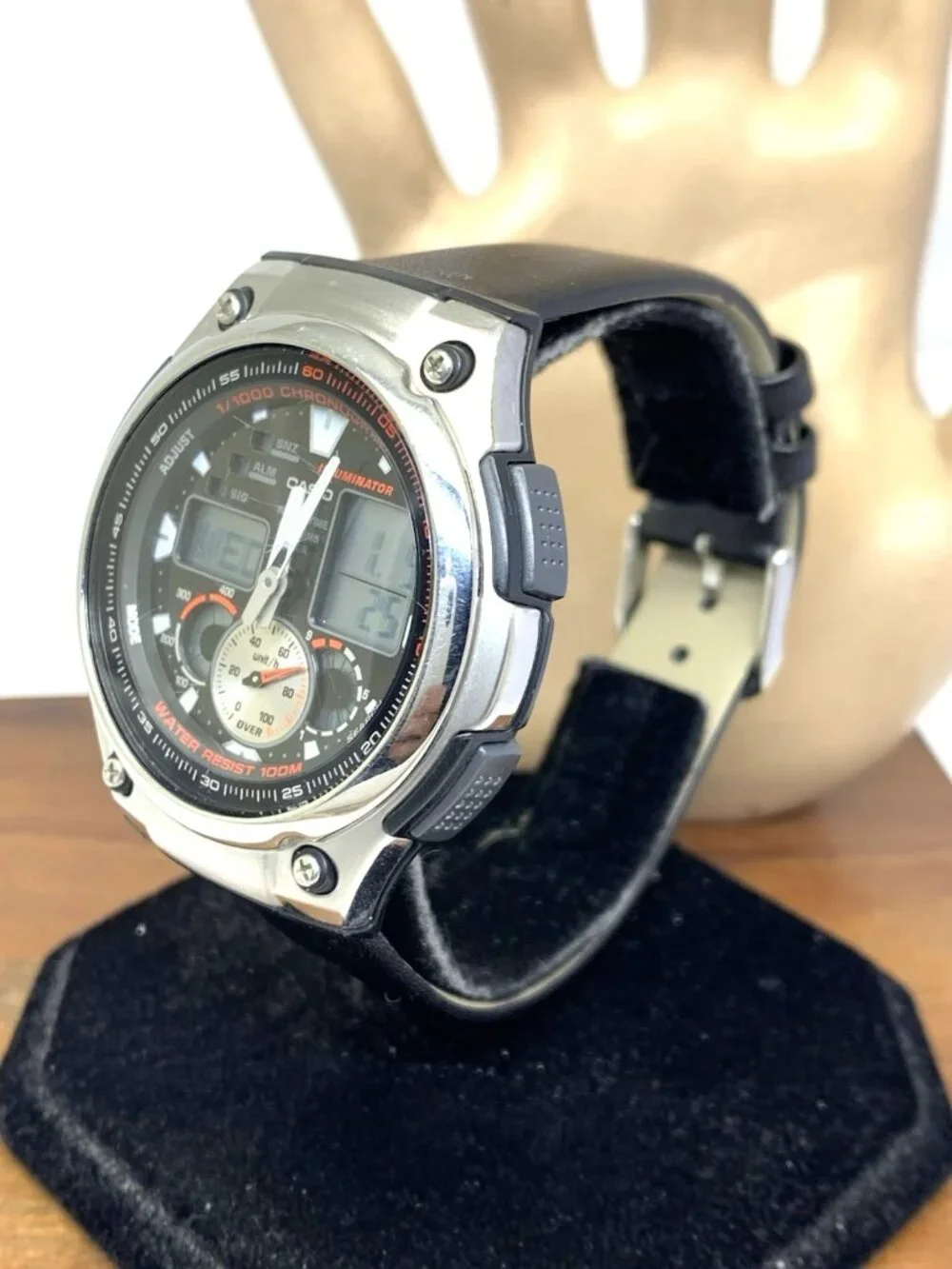 Casio Men's Watch AQ190W Quartz Analog Digital World Time Black Resin 5082